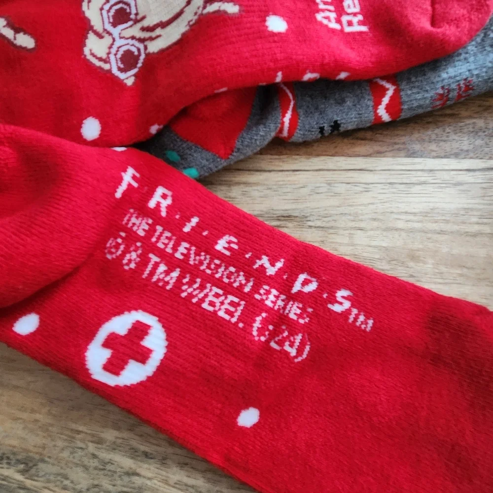 Friends Central Perk and American Red Cross Snowflake Socks